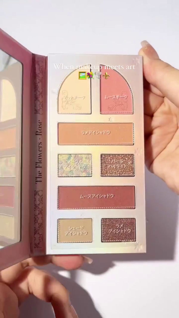 The Flowers Series – Rose & Iris Dual Bloom Palette | Artistic Multi-Finish Makeup Collection Featuring Matte, Shimmer, and Glitter Shades for Eyes & Cheeks Inspired by Floral Elegance