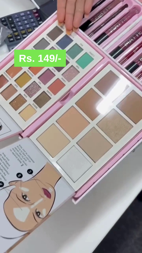 Ultimate All-in-One Makeup Kit – Complete Cosmetic Set with Eyeshadows, Lipsticks, Face Powders, Brushes & More – Affordable Beauty Box - Image 2