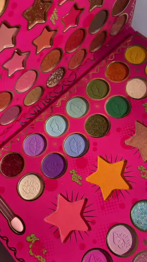 Vibrant Multi-Finish 48-Color Eyeshadow Palette with Matte, Metallic, and Glitter Shades in Star and Round Pans for Bold, Creative, and Everyday Eye Makeup Looks