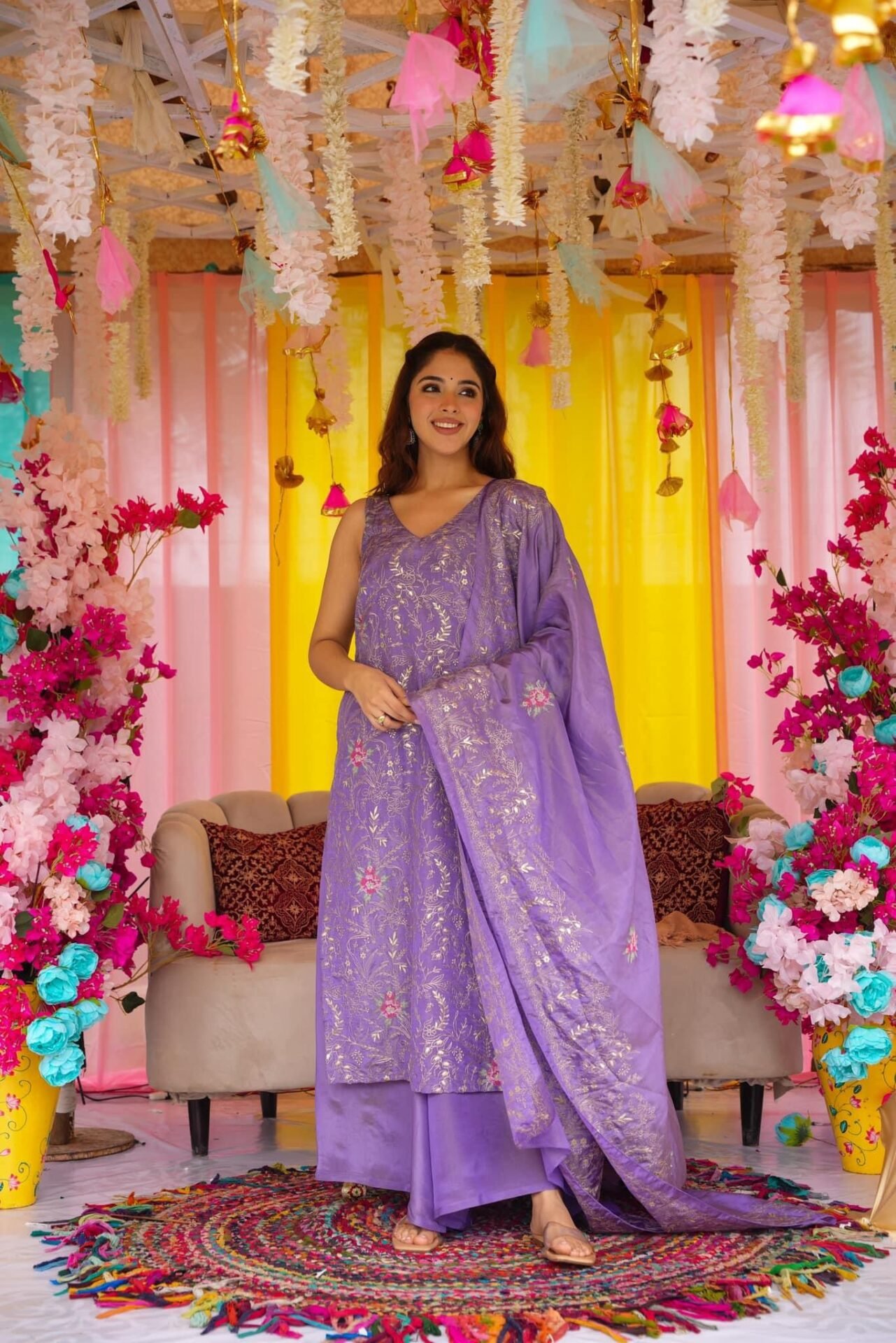 Regal Purple Straight Suit Set - Image 4