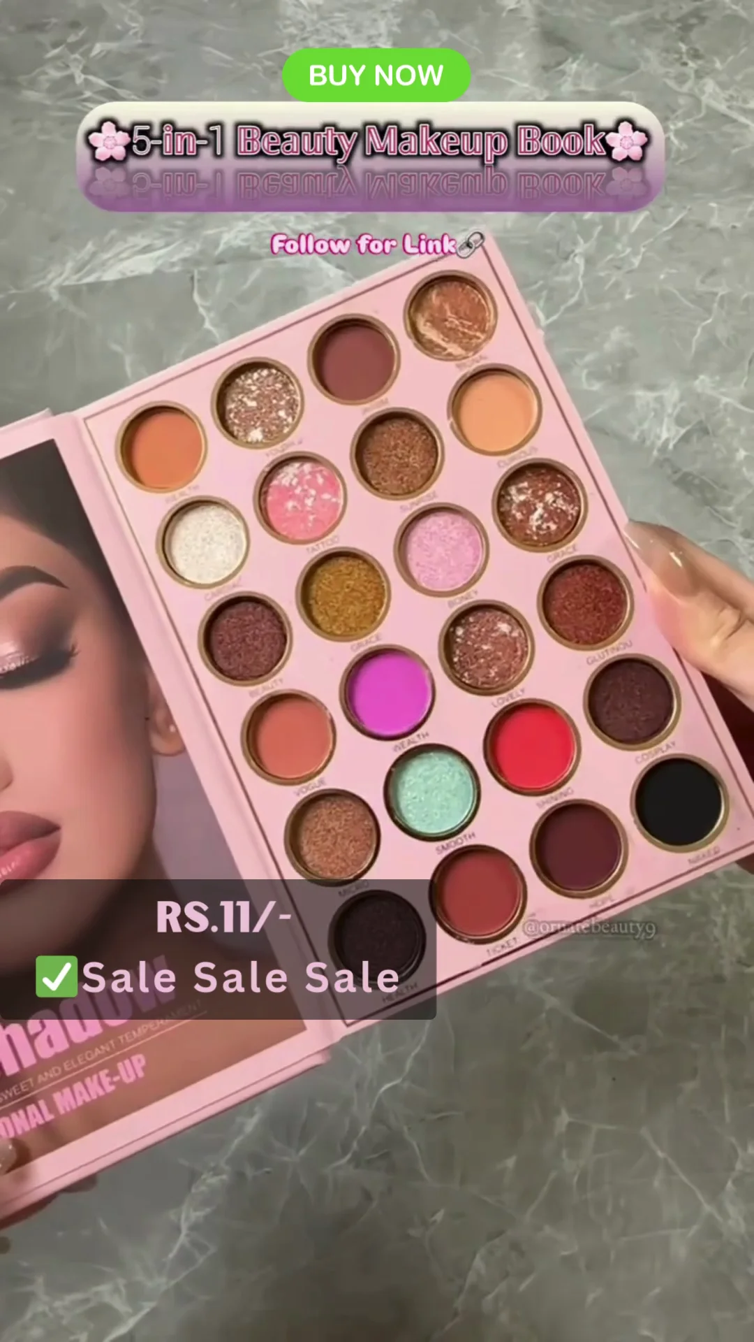 Luxury Makeup Book Palette | Foldable All-in-One Beauty Book for Eyes, Lips & Face | Travel-Ready Cosmetic Kit - Image 2