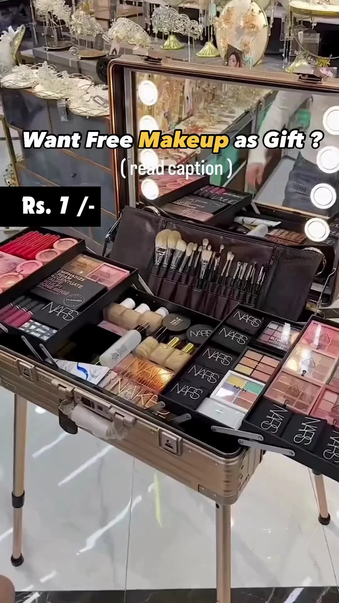 Professional Rolling Makeup Vanity Studio – Ultimate Lighted Cosmetic Station with Integrated Mirror and Multi-Tier Organization