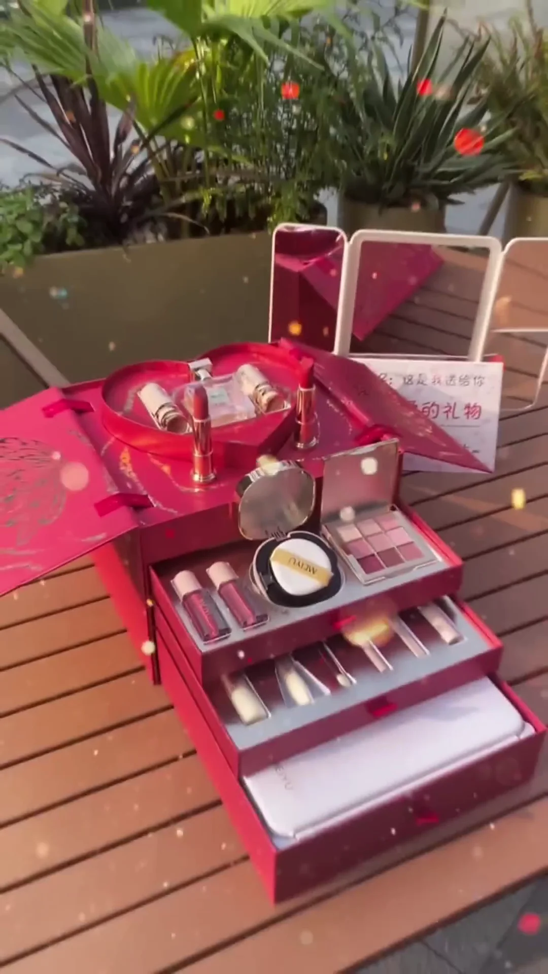 Royal Bridal All-in-One Makeup Gift Box – Luxury Butterfly-Themed Multi-Tier Vanity Set - Image 2